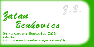 zalan benkovics business card